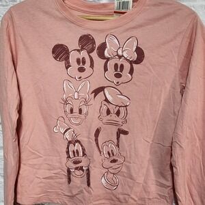 NWT Disney Mickey Mouse & Friends XS Graphic Long Sleeve‎ Crop Top Lightweight
